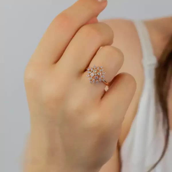 خرید جدیدترین انگشتر زنانه ژوپینگ طرح گل