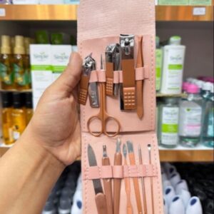 ست مانیکور حرفه ای 12 عددی صورتی دخترونه