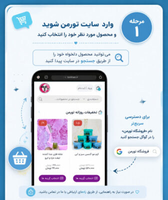 انتخاب محصول از دسته بندی سایت تورمن و افزودن به سبد خرید