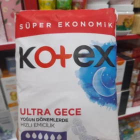 نوار بهداشتی Kotex Ultra Gece با لایه رویی پنبه‌ای